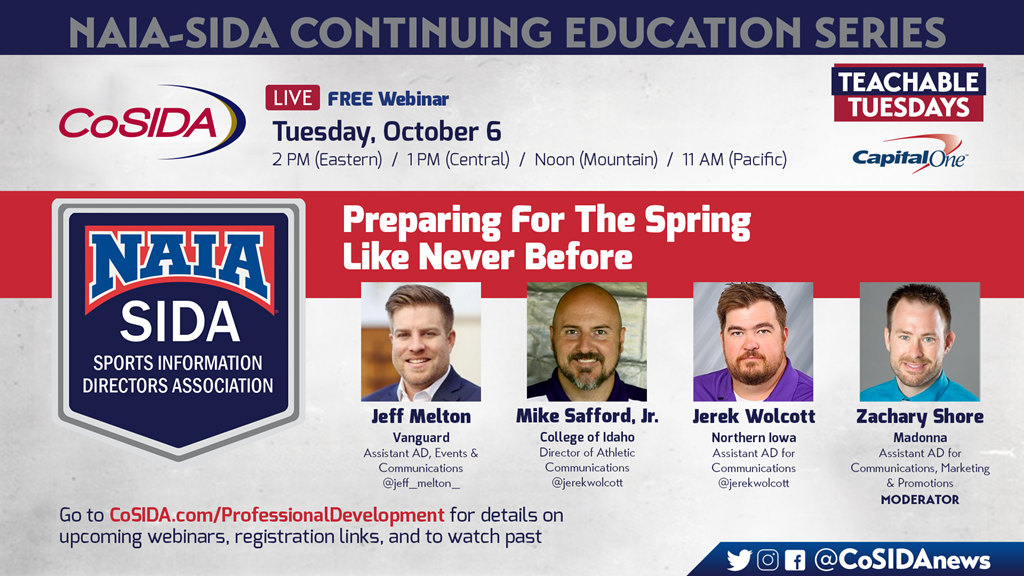 Join Us! Live Webinar – NAIA-SIDA Series: Preparing For the Spring Like Never Before
